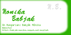 monika babjak business card