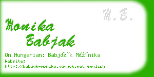 monika babjak business card